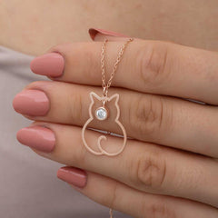 Silver April Birthstone Catwoman Necklace