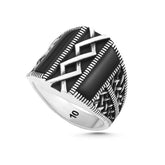 Silver Onyx Stone Men's Ring