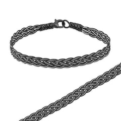 Bracelet unisexe Kazaziye tricoté en argent