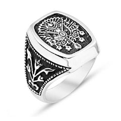 Silver Ottoman Coat of Arms Men's Ring