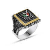 Silver Ottoman State Coat of Arms Men's Ring