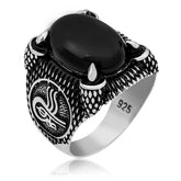 Silver Ottoman Tughra Crest Claw Men's Ring
