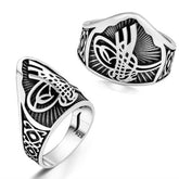 Silver Ottoman Tughra Thumb Ring for Men