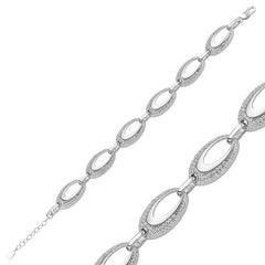 Silver Stone Oval Women's Bracelet