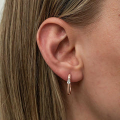 Silver Oval Drop Stone Women's Earrings