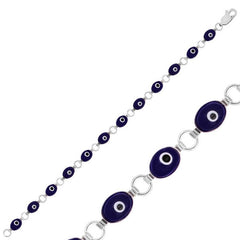 Silver Oval Evil Eye Women's Bracelet