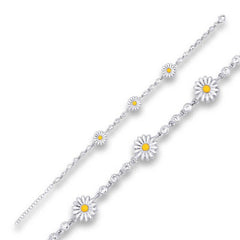 Bracelet femme marguerite en argent