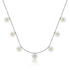Silver Daisy Lucky Women's Necklace