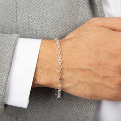 Gümüş Parçalı Erkek Bileklik