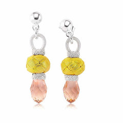 Silver Pink Stone Kazaz Women's Earring