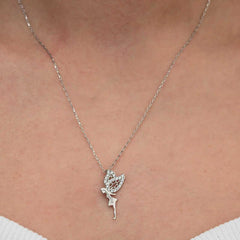 Silver Fairy Girl Women's Necklace