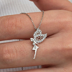 Silver Fairy Girl Women's Necklace
