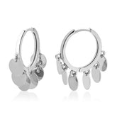 Silver Sequin Shakira Hoop Earrings