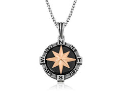 Silver Compass Necklace