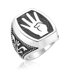 Silver Rabia Sign Men's Ring
