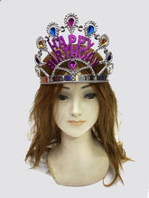 Couronne d'anniversaire Nessiworld couleur argent avec inscription « Joyeux anniversaire » 60 cm