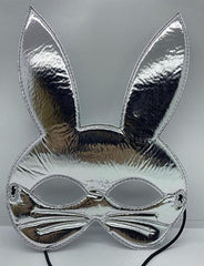 Nessiworld Silver Color Fabric Material Rabbit Mask 25X17 cm
