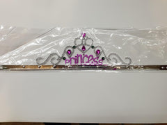Silver Color Princess Written Party Crown 60 cm