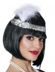 Nessiworld Silver Color Feather Charleston Hair Band Headband