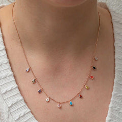 Silver Color Drop Stone Lucky Women's Necklace