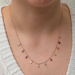 Silver Color Drop Stone Lucky Women's Necklace