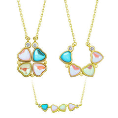 Collier trèfle argenté ouvrable pour femme