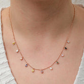 Silver Color Oval Stone Lucky Women's Necklace