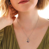 Silver Color Stone Flower Women's Necklace