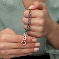 Silver Colored Stone Gurmet Women's Bracelet