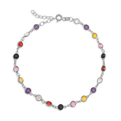 Bracelet pour femme avec pierre couleur argent