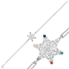 Silver Color Stone Snowflake Women's Bracelet