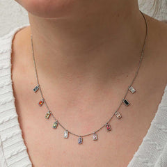 Silver Color Stone Lucky Women's Necklace