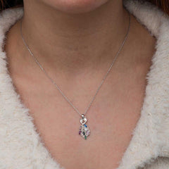 Silver Color Stone Peacock Women's Necklace