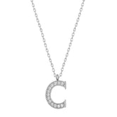 Silver Rhodium Letter C Women's Necklace
