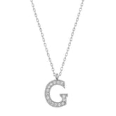 Silver Rhodium Letter G Women's Necklace
