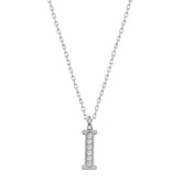 Silver Rhodium Letter I Women's Necklace