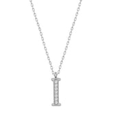 Silver Rhodium Letter I Women's Necklace