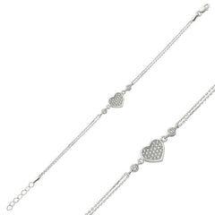 Bracelet femme cœur en argent
