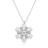 Silver Rhodium Snowflake Women's Necklace