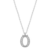 Silver Rhodium Letter O Women's Necklace