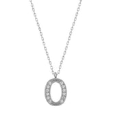 Silver Rhodium Letter O Women's Necklace
