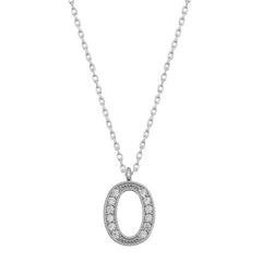 Collier pour femme en argent rhodié avec lettre O