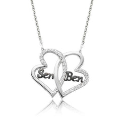 Silver Heart You Me Women's Necklace