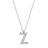 Silver Rhodium Letter Z Women's Necklace
