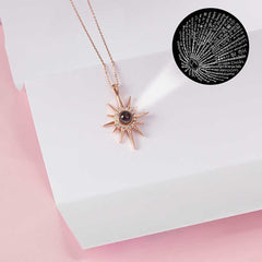 Silver Rose I Love You in 100 Languages Polar Star Women's Necklace