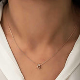 Silver Rose 3D Letter O Women's Necklace