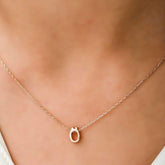 Silver Rose 3D Letter O Women's Necklace