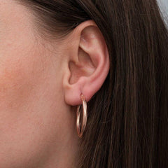 Silver Rose 3 mm Spiral Hollow Earring