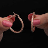 Silver Rose 3 mm Spiral Hollow Earring