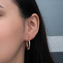 Silver Rose 3 mm Spiral Hollow Earring